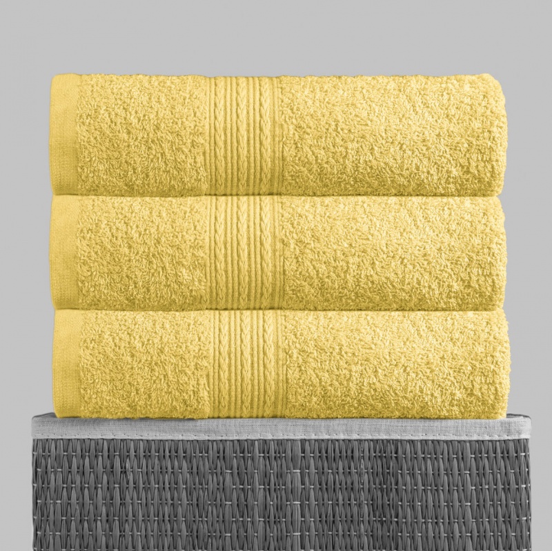 Полотенце махровое с бордюром (Лимонный)